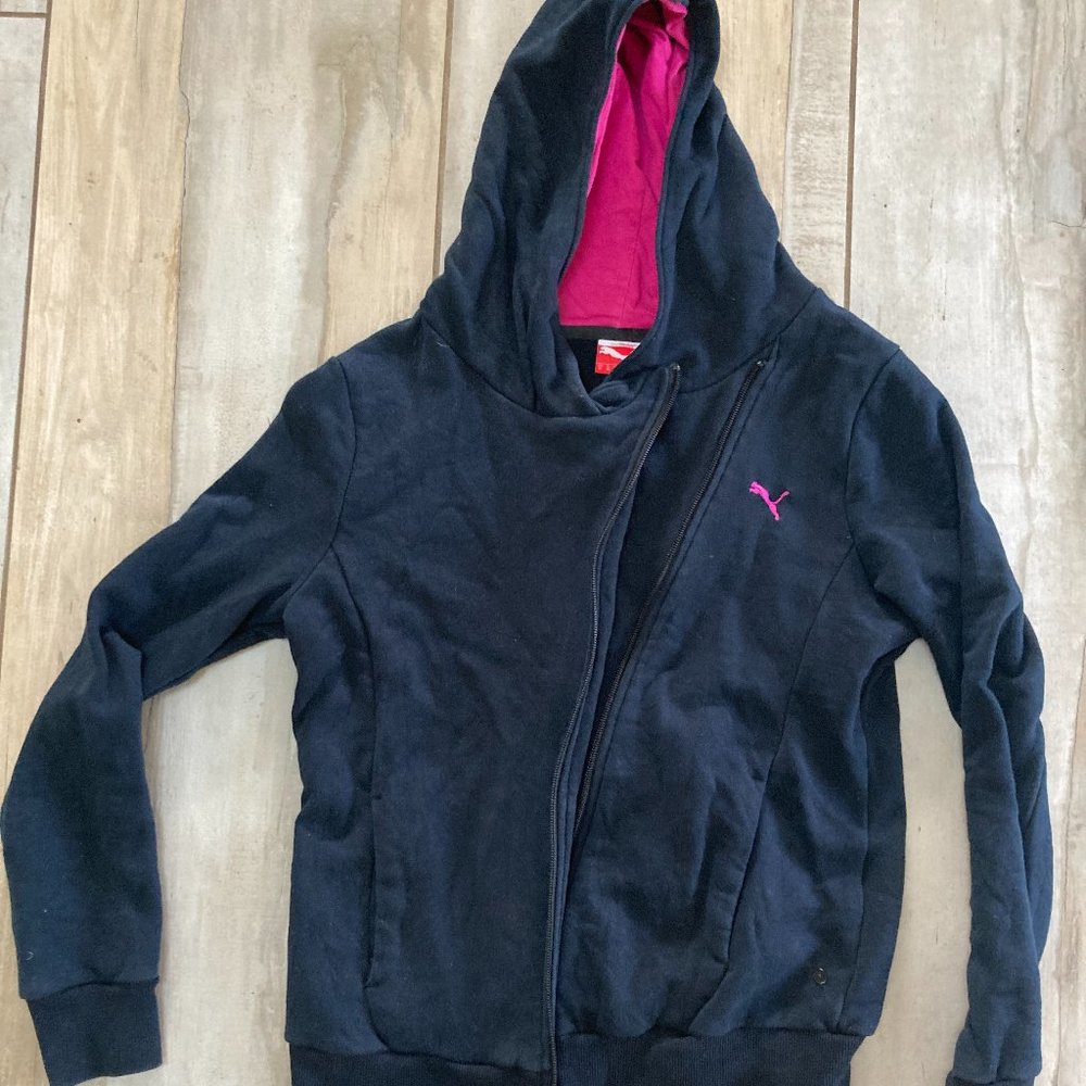 Puma Diagonal Zip Two Tone Hoodie